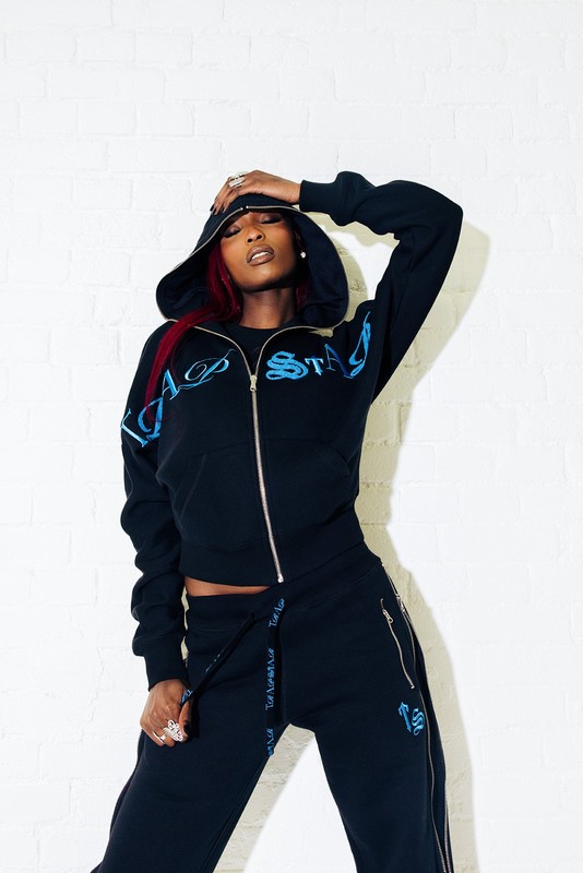 Trapstar Script Zip Leg Black / Turquoise | TS-64779