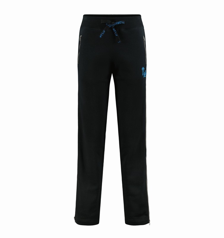 Trapstar Script Zip Leg Black / Turquoise | TS-64779