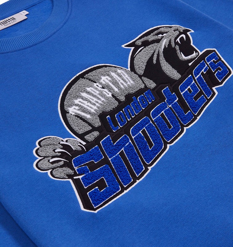 Trapstar Shooters Chenille Crewneck Blue | TS-64905