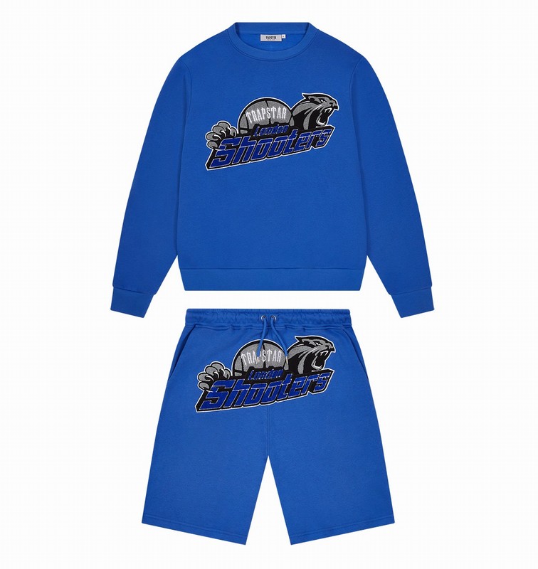 Trapstar Shooters Chenille Crewneck Blue | TS-64905