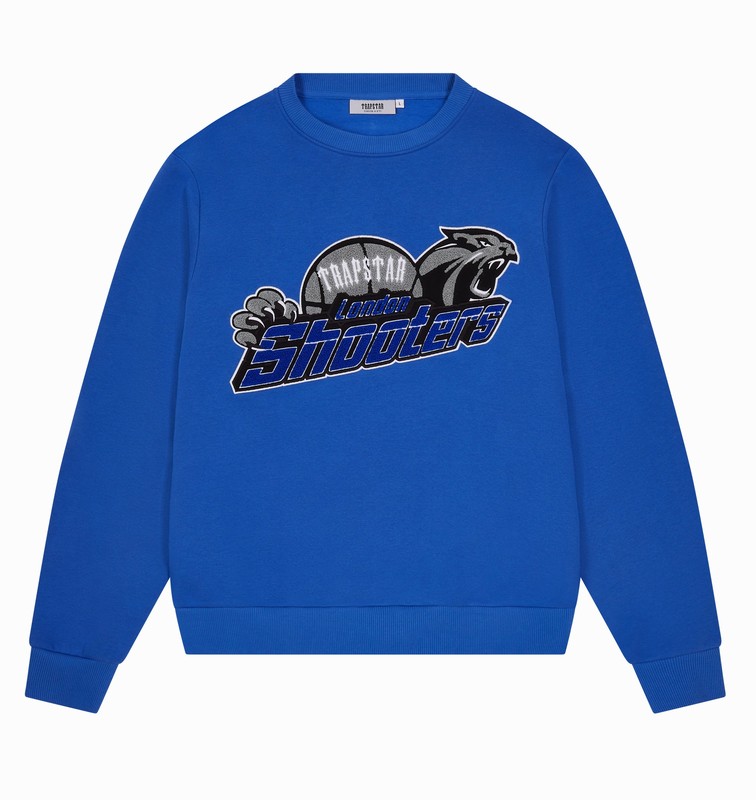 Trapstar Shooters Chenille Crewneck Blue | TS-64905