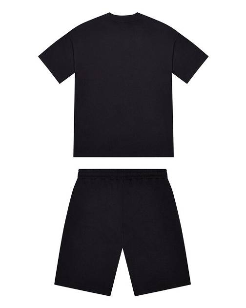 Trapstar TRP Flame Shorts Black/Pink | TS-65296