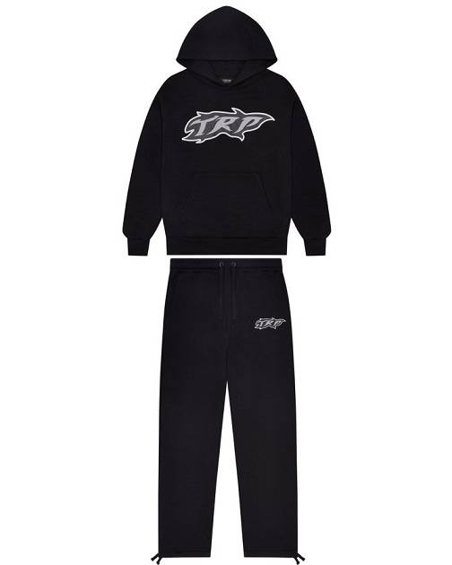 Trapstar TRP Flame Tracksuit Black | TS-65402