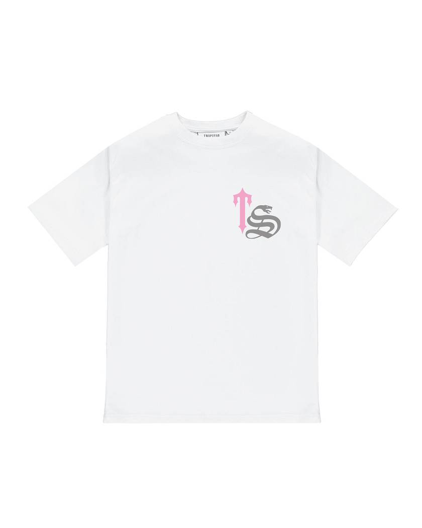 Trapstar TS Script Tee White/Pink | TS-65273