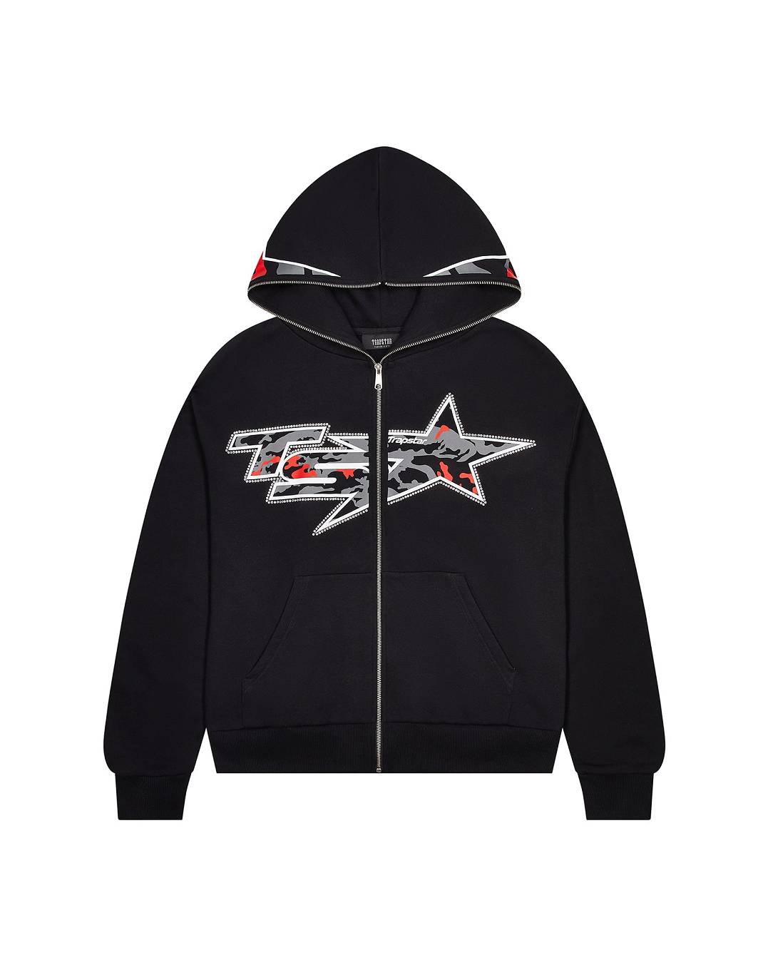 Trapstar TS Star Camo Hoodie Black | TS-65342