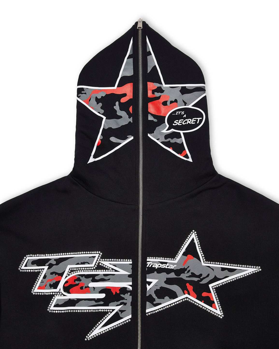Trapstar TS Star Camo Hoodie Black | TS-65393