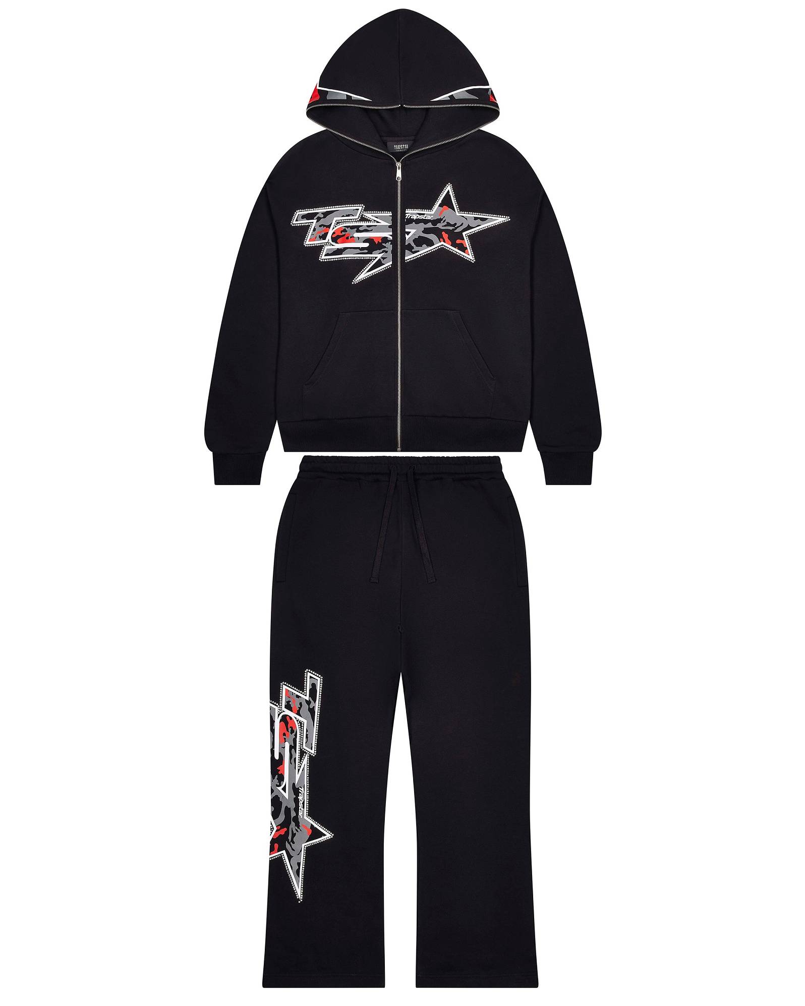 Trapstar TS Star Camo Hoodie Black | TS-65393