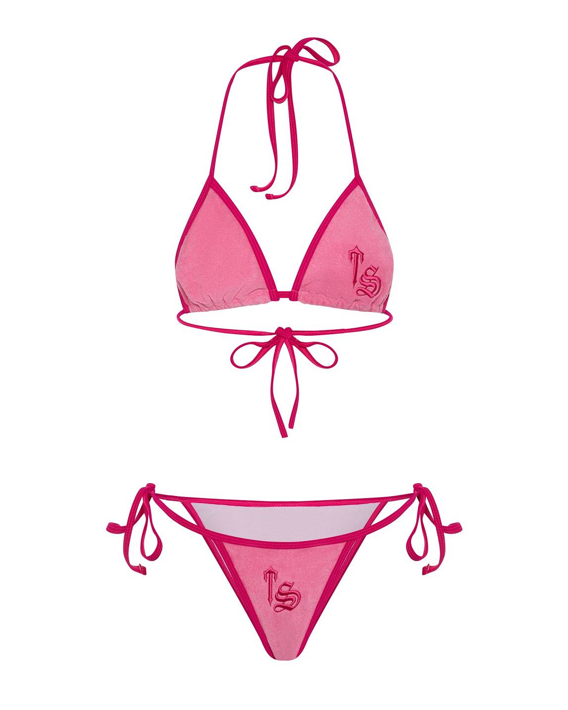 Trapstar Terry Script Bikini Bottoms Pink | TS-65090