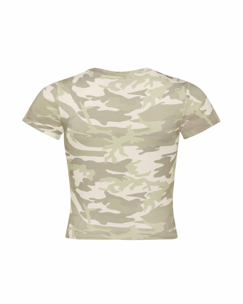 Trapstar Womens Desert Camo Irongate Baby Tee Pink | TS-65128