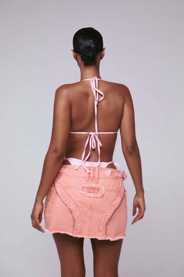 Trapstar Womens Hyperdrive Bikini Tie Side Bottoms Pink | TS-65093