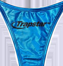 Trapstar Womens Hyperdrive Metallic Bikini Tie Side Bottoms Blue | TS-65084
