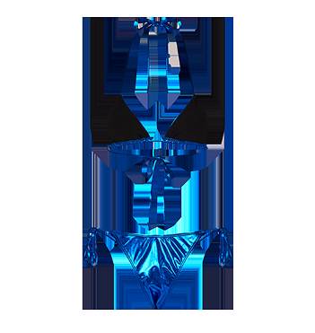 Trapstar Womens Hyperdrive Metallic Bikini Tie Side Bottoms Blue | TS-65084