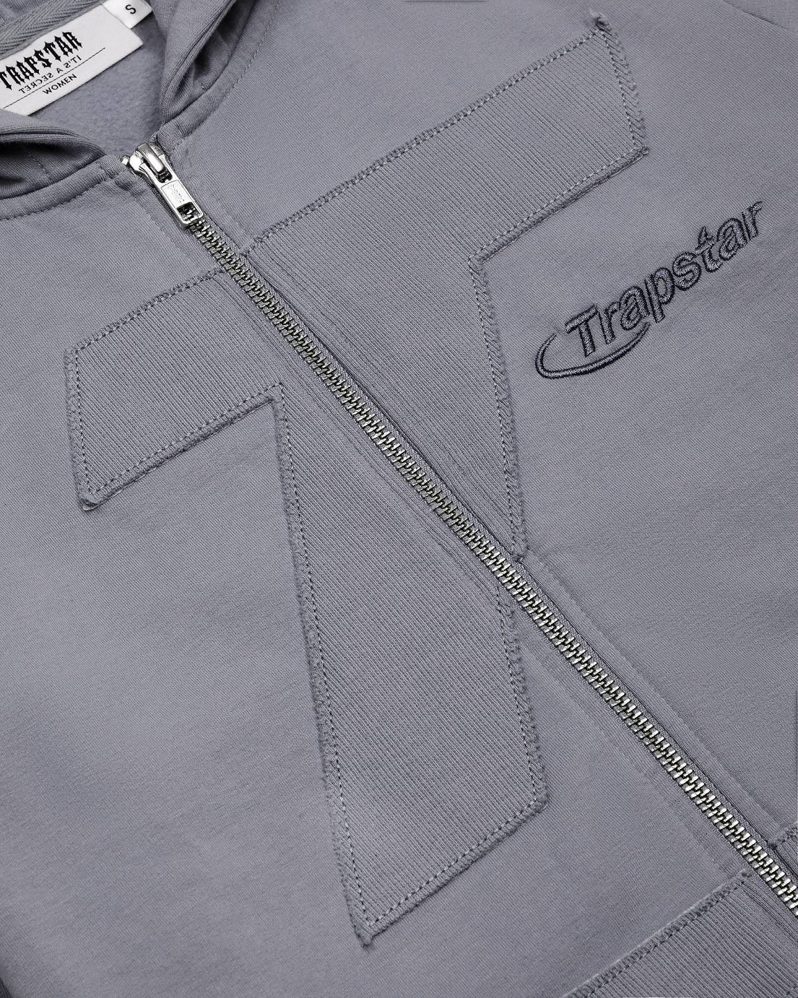 Trapstar Womens Hyperdrive Rib Panel Zip Hoodie Black | TS-65145