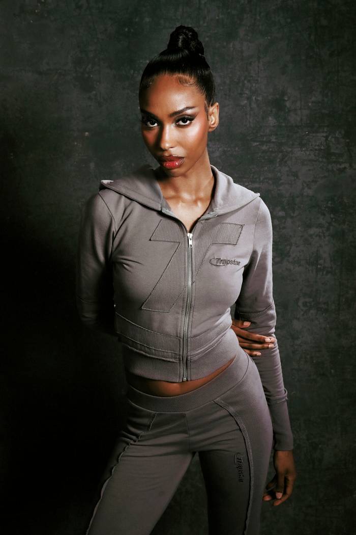 Trapstar Womens Hyperdrive Rib Panel Zip Hoodie Black | TS-65145