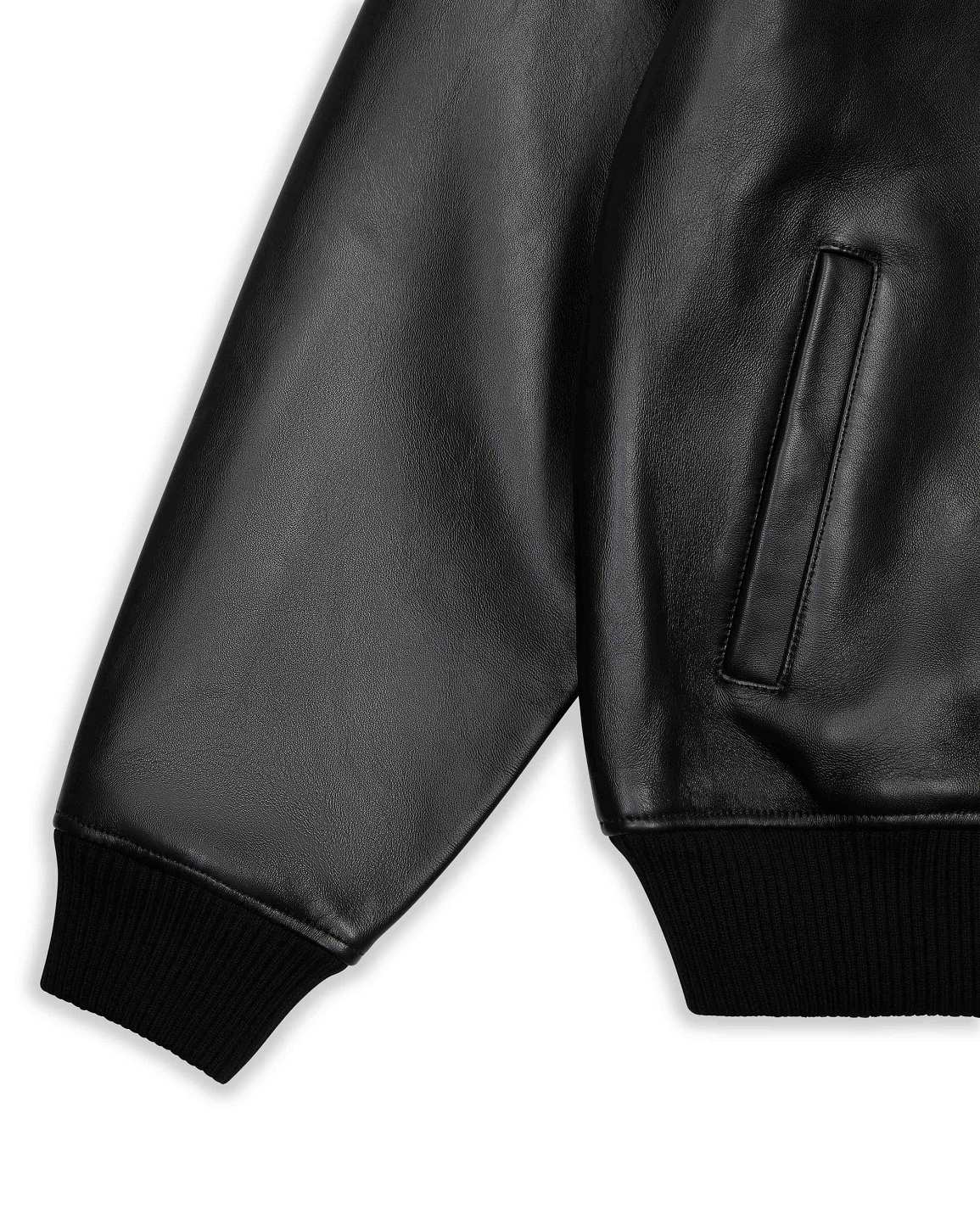 Trapstar x Avirex Leather Jacket Black | TS-65429