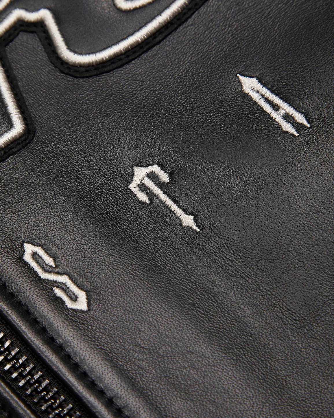 Trapstar x Avirex Leather Jacket Black | TS-65429
