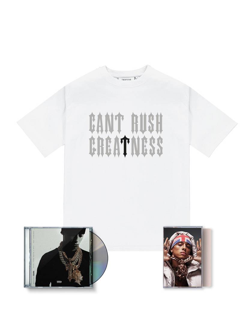 Trapstar x Central Cee Irongate Tee CD & Cassette Bundle White | TS-65218