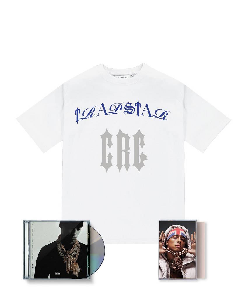 Trapstar x Central Cee Script Tee CD & Cassette Bundle White | TS-65220