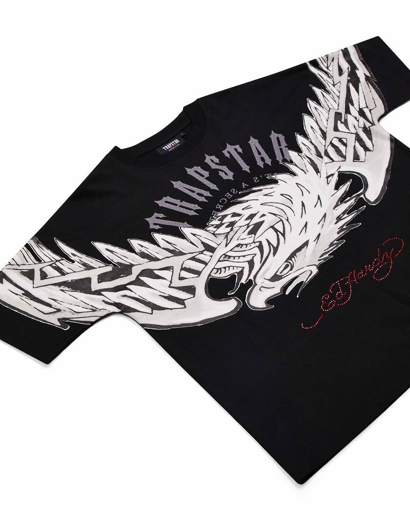 Trapstar x Ed Hardy Arched Eagle Tee Black | TS-65213