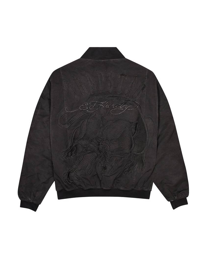 Trapstar x Ed Hardy Bomber- Black Black | TS-65455