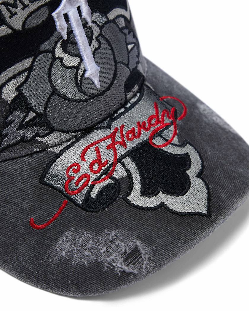 Trapstar x Ed Hardy Cross Cap Grey | TS-65077