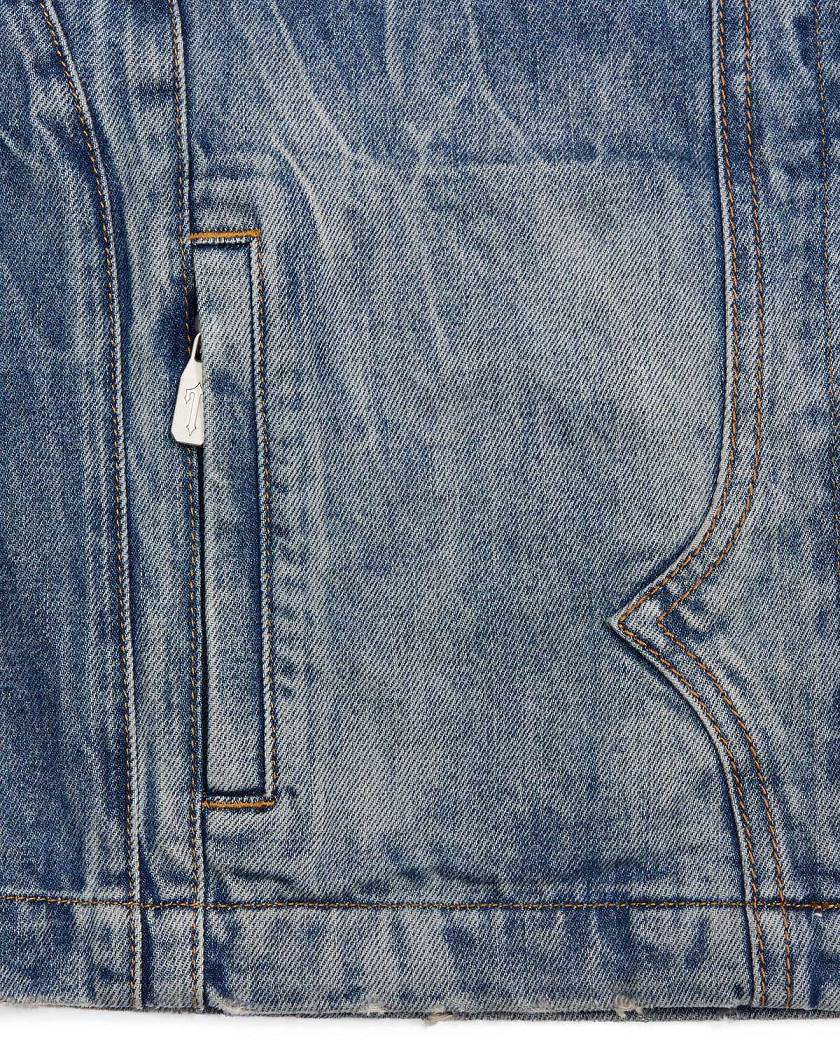 Trapstar x Ed Hardy Denim Jacket Blue | TS-65458