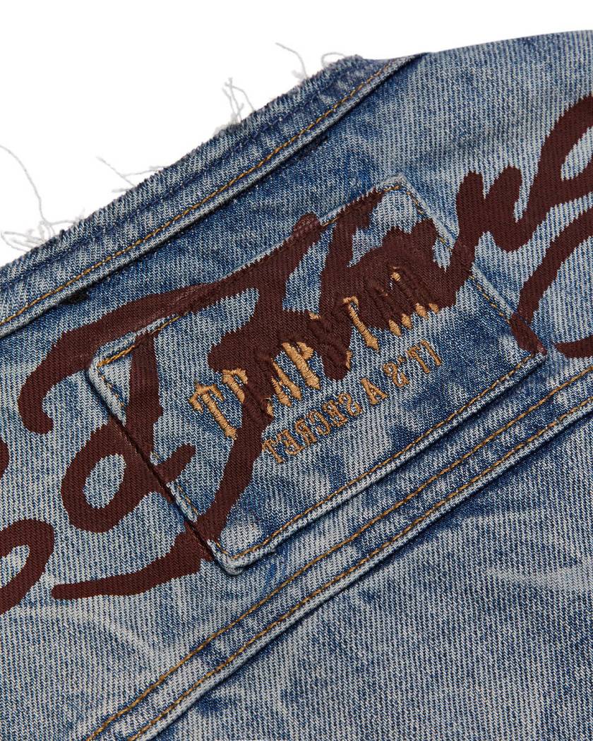 Trapstar x Ed Hardy Denim Jacket Blue | TS-65458