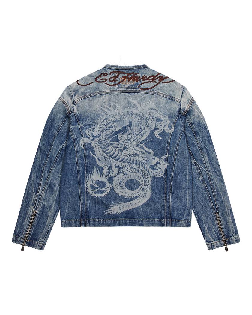 Trapstar x Ed Hardy Denim Jacket Blue | TS-65458