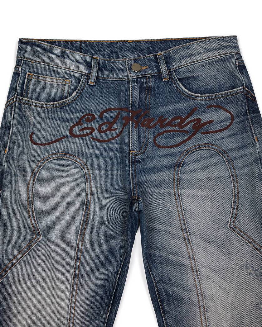 Trapstar x Ed Hardy Denim Jeans Blue | TS-65318