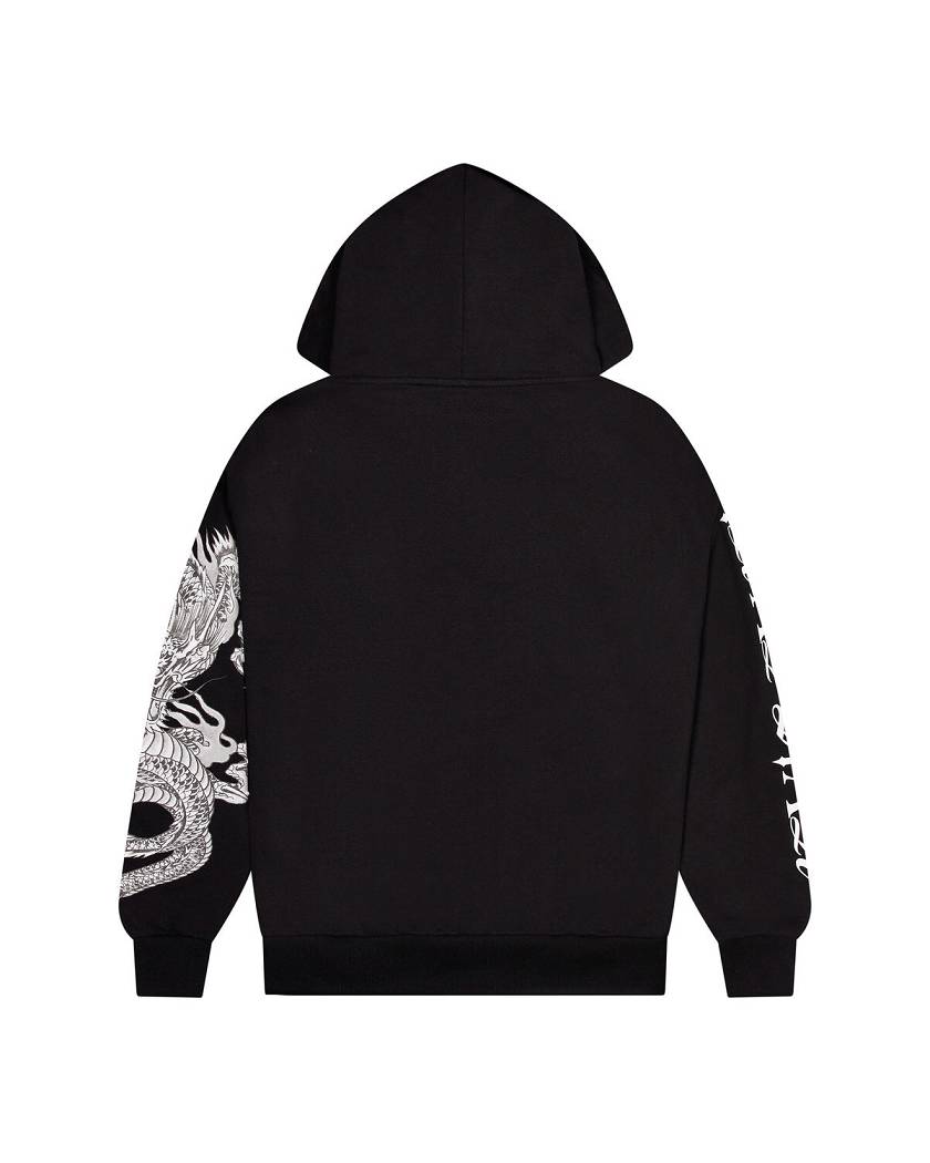 Trapstar x Ed Hardy Script Hoodie Black | TS-65364
