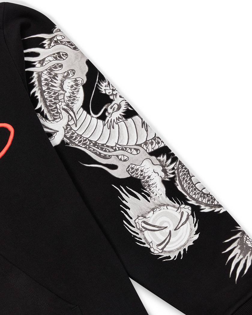 Trapstar x Ed Hardy Script Hoodie Black | TS-65364