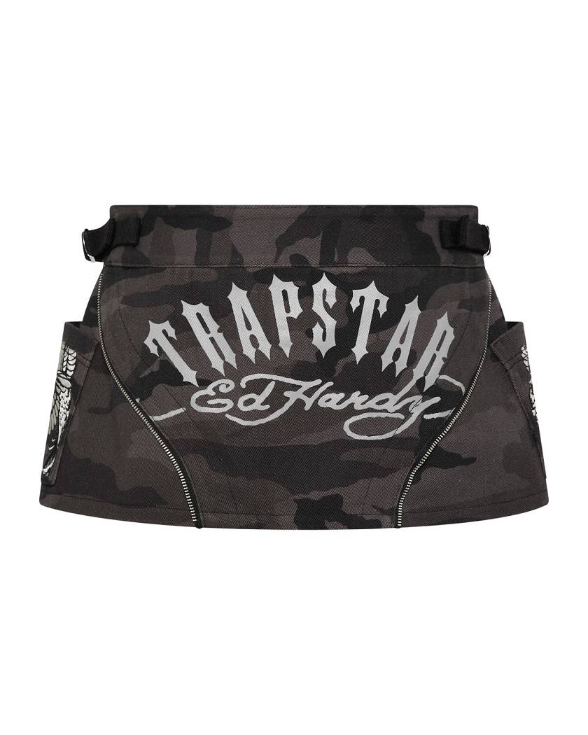 Trapstar x Ed Hardy Skirt Black Camo | TS-65100